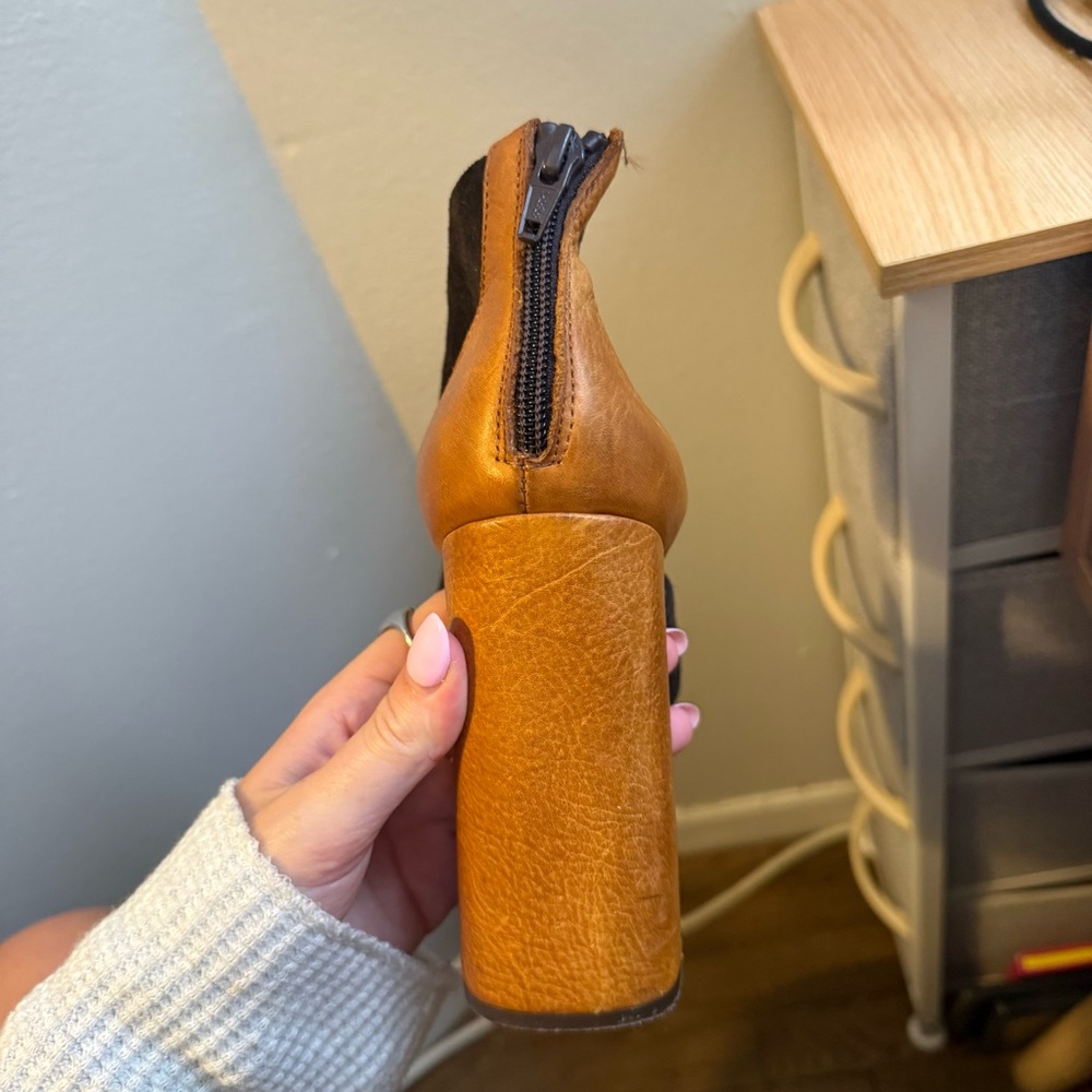 Free People Two-Tone Suede Platform Heels - Picture 8 of 14